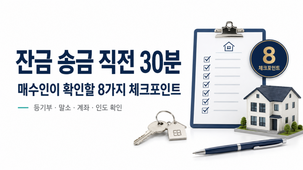 잔금 송금 직전 30분, 매수인이 확인할 8가지 체크포인트 1 ChatGPT Image 2026년 8월 11일 오후 05 01 27