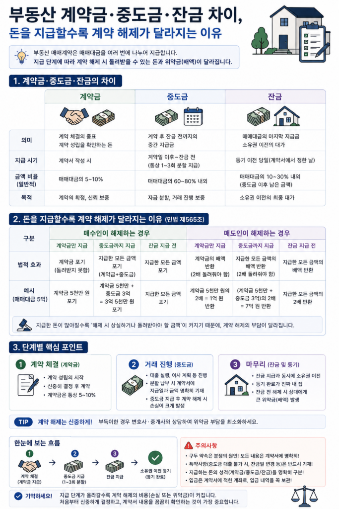 부동산 계약금·중도금·잔금 차이, 돈을 지급할수록 계약 해제가 달라지는 이유 1 ChatGPT Image 2026년 8월 11일 오후 11 51 26